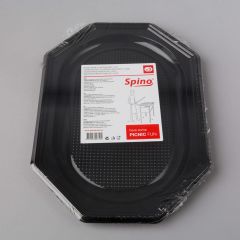 Spino Picnic black trays set 350x250x20mm, PET, 3pcs/pack