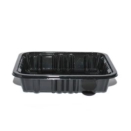 Cake container base, black, 85x85mm, rPET, 600psc