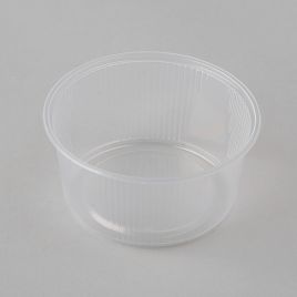 Ribbed round deli container 250ml, ø 101mm, H50mm, transp, PP, 100pcs/pack