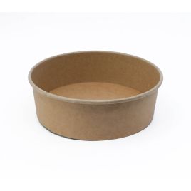 Round paper container 1300ml, ø184mm, brown, 50pcs/pack 
