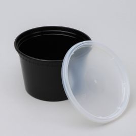 Black PP soup cup 450ml, ø117mm, 25pcs/pack