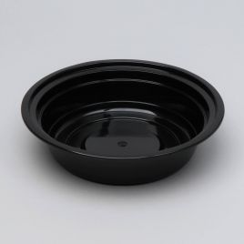 Ümar toidukarp 700ml, ø184mm, must PP, pakis 50tk