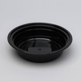 Black round deli container 450ml, ø159mm, PP, 50pcs/pack