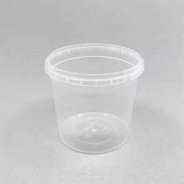 Transparent round ø95 plastic deli container 400ml, PP, 525pcs/box