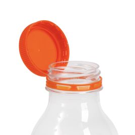 Kork kinnitiga pudelitele 250/330/400/500/1000ml, 38mm, HDPE, oranz