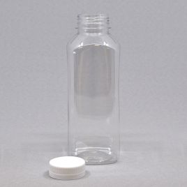 Square plastic bottle, without cork, 0,5l, PET, 104pcs/pack