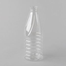 Clear plastic bottle 1l, ø 38mm, PET, 128pcs/pack