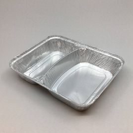Foil container MR3 with 2 section, 224x174x38mm, 100pcs/pack