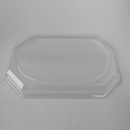 Clear dome lid for octagonal tray 550x360mm, H65mm, PET, 10pcs/pack
