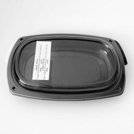 Clear lid for square catering tray 295x190mm, H40mm, rPET, 100pcs/box