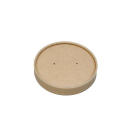 Brown craft lid for 225-500ml soup cup with ø96mm, 25pcs/pack