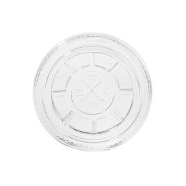 Пластиковые крышки плоские для ø95мм с крестиком для трубочки, прозр. rРЕТ, 50шт/упак.