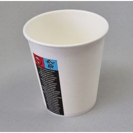 Бумажные стаканы для кофе 250мл, белые, ø80мм, 100шт/упак.