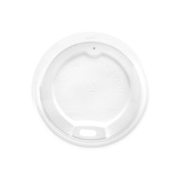 With high drinking hole white PS lid for ø 80mm coffee cup, 50pcs/pack