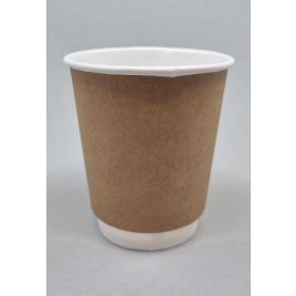 Topelt seinaga kohvitops 250ml, ø 80mm, pruun, kartong, pakis 25tk