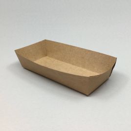 Cardboard food tray 220x115x45mm brown, 500pcs