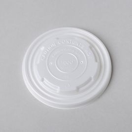 White lid for ø115mm BIOCUP soup bowl, PLA, 25pcs/pack