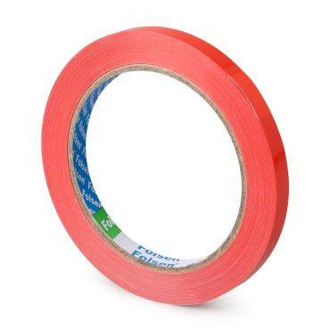 Bag closure tape 9mmx66m, 34µm, red, PVC