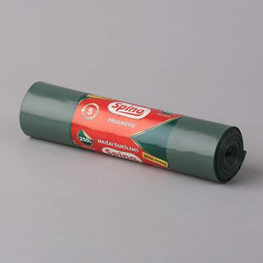 Пакеты для мусора SpinoExtra 1000x1250мм 250л, 55µm зеленые LDPE, 5шт/рулон
