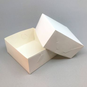 White cardboard cake box nr 4A Vastla, 175x160x80mm, 100set/pack