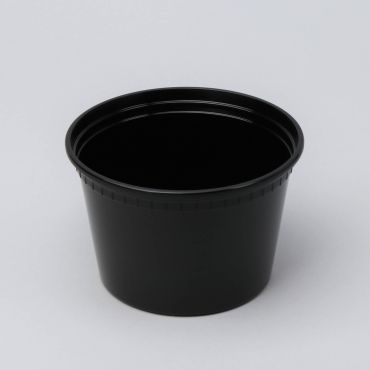 Контейнер для супа - круглый 450мл РР чёрный Ø117, 25шт/упак