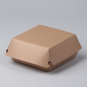 Бумажные коробки для гамбургеров XXL, 140x140x80мм, коричневый, 50шт/упак