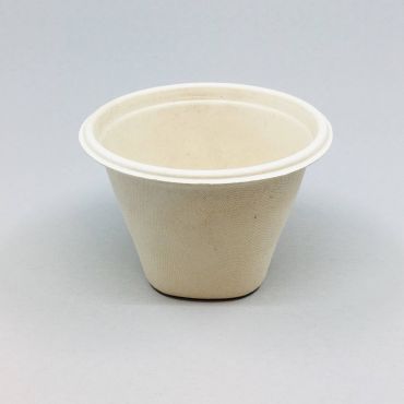 Biodegradable beige round sugar cane bowl 500ml, ø130mm, 100pcs/pack