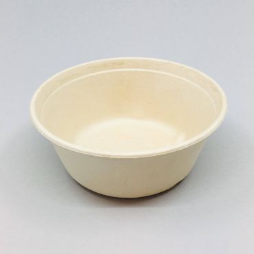 Biodegradable beige round sugar cane bowl 500ml, ø150mm, 125pcs/pack