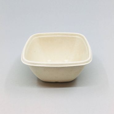 Biodegradable sugar cane bowl 500ml, 130x130x60mm, beige, 50pcs/pack