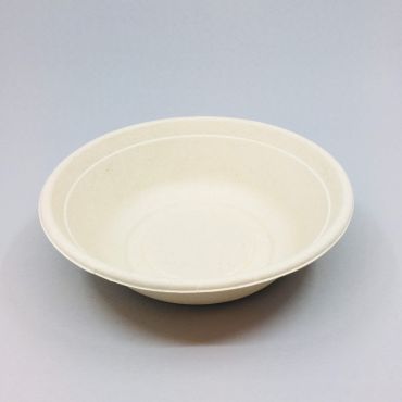 Biodegradable beige round sugar cane bowl 1000ml, ø210mm, 75pcs/pack