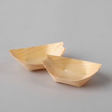 Wooden boat bowl 85x50mm, 50pcs/pack
