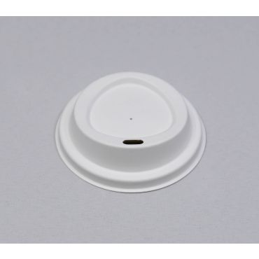 Biodegradable sugarcane high lid for coffee cup ø90mm, 50 pcs/pack