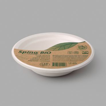 Spino Bio суповые миски из сахарного тростника 400мл, ø 177мм, белые, 10шт/упак.
